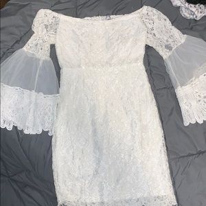All white lace dress